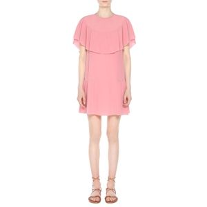 Red Valentino NWT Poncho Ruffle Silk Dress